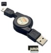 (Black) Retractable Mini USB Data 